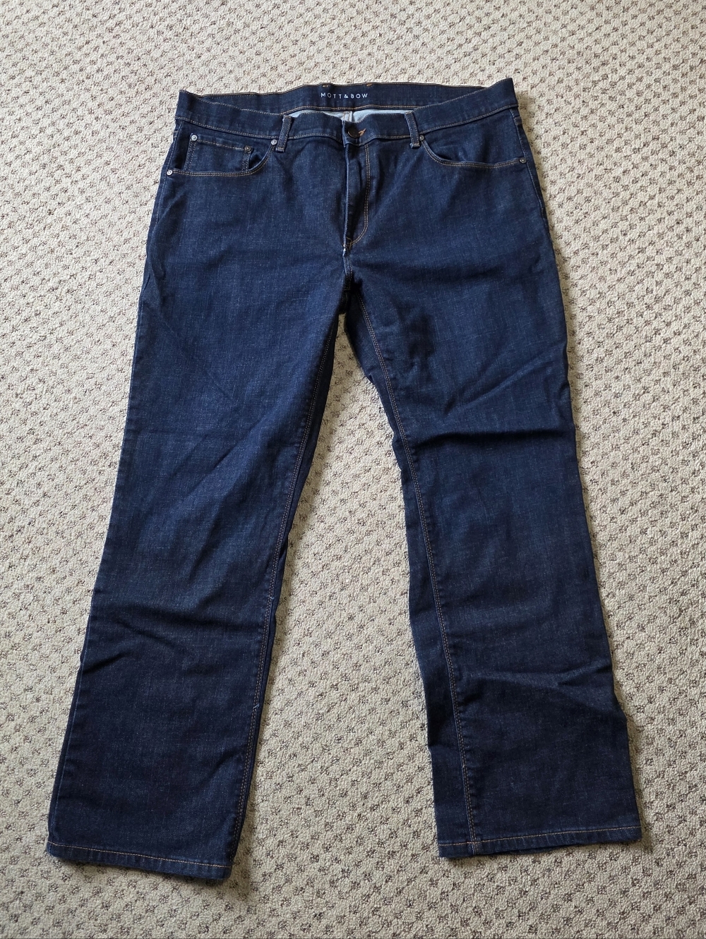 Mott & Bow Men's 38x30 Straight Dark Blue Jeans